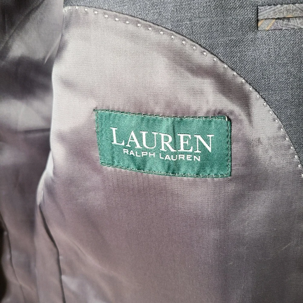 Lauren‎ Ralph Lauren Jacket Mens 42L Gray Blazer Wool 2 Button Formal Suit Coat